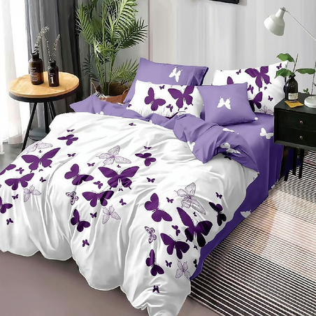 Двулицев спален комплект от 6 части без ластик - Цветна феерия