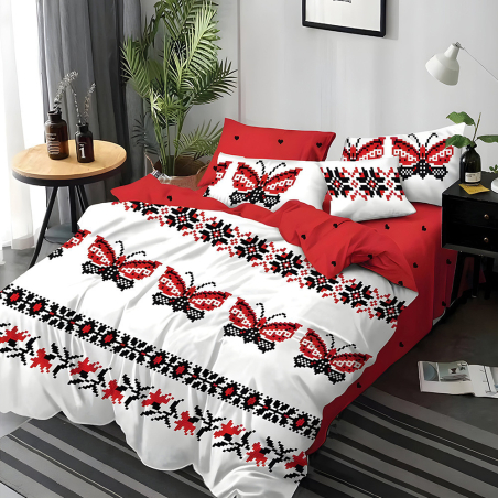 Двулицев спален комплект от 6 части с ластик - Шевица