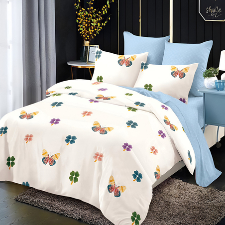 Двулицев спален комплект от 6 части без ластик - Пъстра мечта