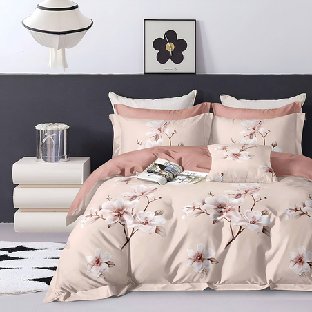 Двулицев спален комплект от 6 части без ластик - Японска вишна