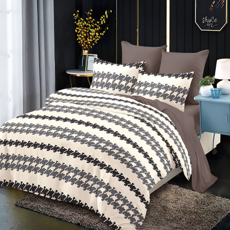 Двулицев спален комплект от 6 части с ластик - Пепит