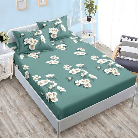 Спален комплект от 3 части с ластик - Зелено вълшебство