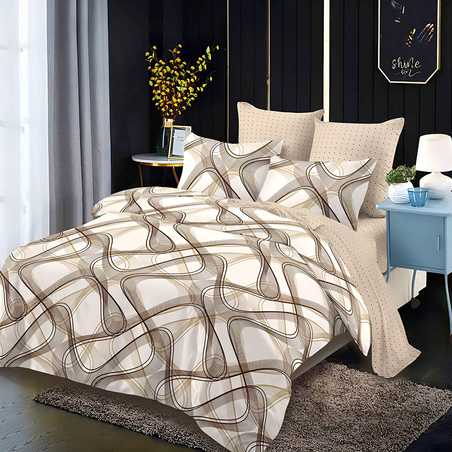 Двулицев спален комплект от 6 части без ластик - С дъх на канела