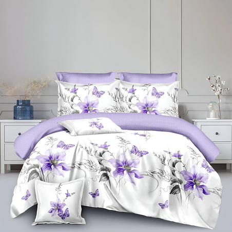 Двулицев спален комплект от 6 части без ластик - Сутрешна нежност