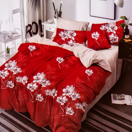 Двулицев спален комплект от 6 части без ластик - Цветен сън