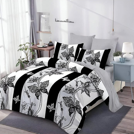 Двулицев спален комплект от 6 части без ластик - Пеперуди