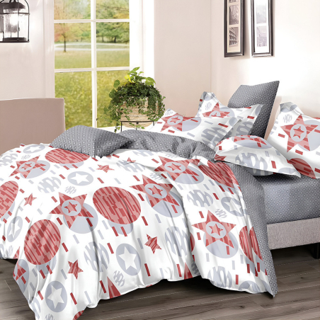 Двулицев спален комплект от 6 части с ластик - Звезден сън