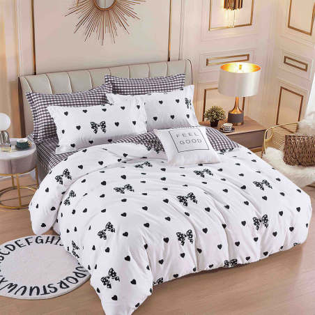 Двулицев спален комплект от 4 части без ластик (за приста) - Панделка