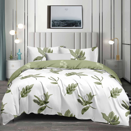 Двулицев спален комплект от 4 части без ластик (за приста) - Боров полъх