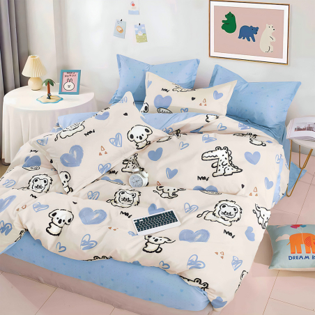 Двулицев спален комплект от 4 части без ластик (за приста) - Зоопарк