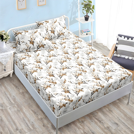 Спален комплект от 3 части с ластик - Букет