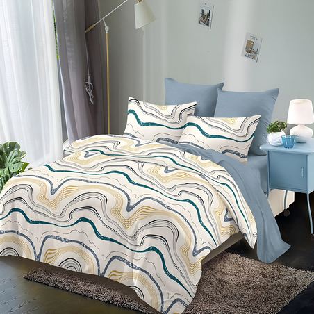 Двулицев спален комплект от 6 части без ластик - Нежна прегръдка