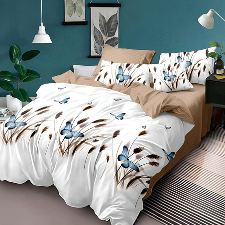 Двулицев спален комплект от 6 части без ластик - Пухкава тишина