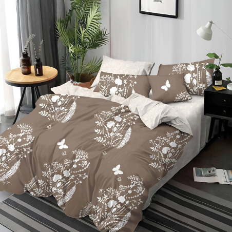 Двулицев спален комплект от 6 части с ластик - Топъл уют