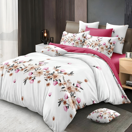 Двулицев спален комплект от 6 части с ластик - Пролетна феерия