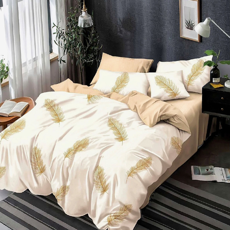 Двулицев спален комплект от 6 части без ластик - Златно утро