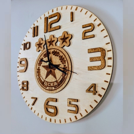 Стенен часовник от дърво - 3D