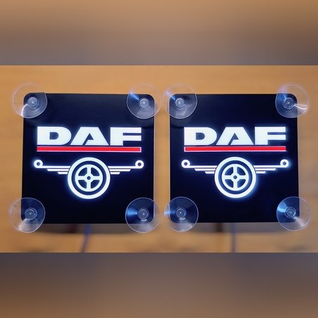 Двойни светещи LED табели ДАФ/DAF с лого за предно стъкло