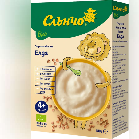 Слънчо БИО Безмлечна каша Елда 4+ месеца
