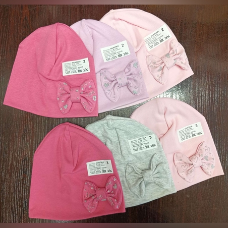 Шапка с панделка 3 (9-18м.)🎀