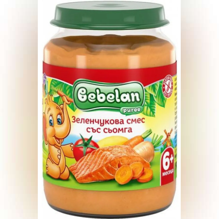 BEBELAN Сьомга със зеленчуци 6м. 190г
