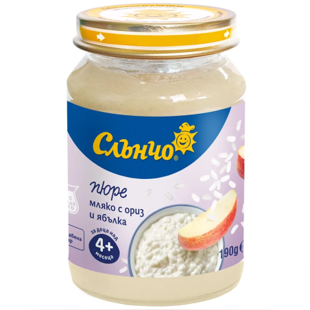 Десерт Слънчо Мляко с Ориз и Ябълка 4м+ 190г