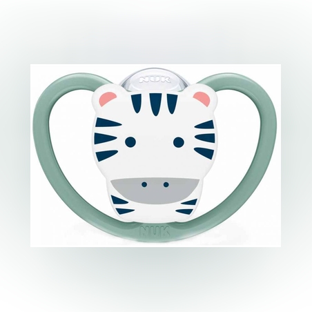 Нук-Биберон залъгалка 6-18 силикон Зебра
