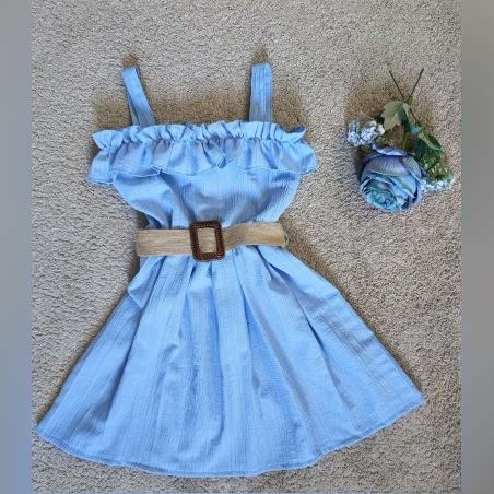 Рокля в светло синьо