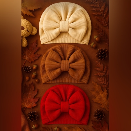 Бебешка шапка тип тюрбан 0-6 месеца