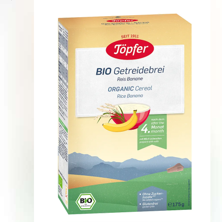 Topfer БИО Безмлечна каша с ориз и банан 4+ месеца