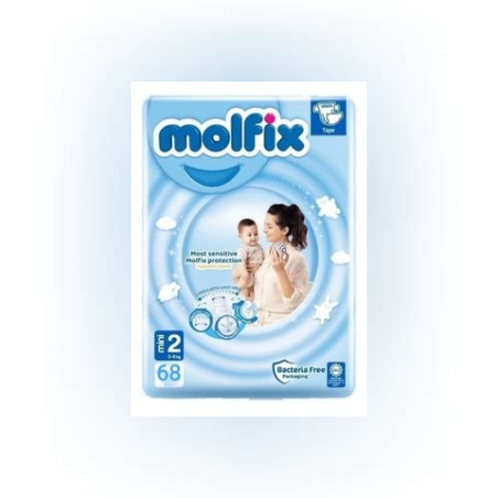 Пелени Molfix 2 -68 броя + Мокри кърпи Молфикс