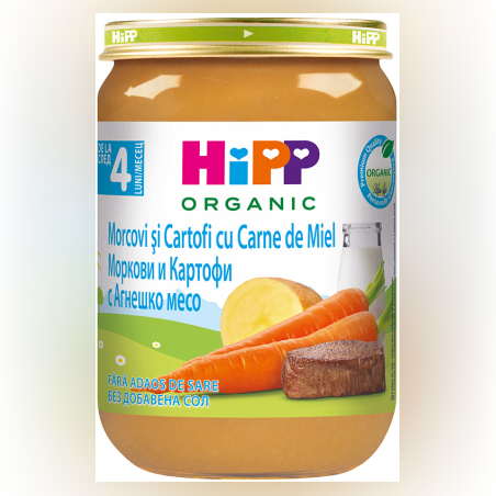HiPP БИО Моркови и картофи с агнешко месо 4м. 190г