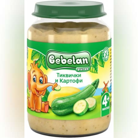 BEBELAN Пюре тиквички и картофи 4м. 190г