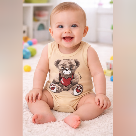 Боди потник Мече и сърце