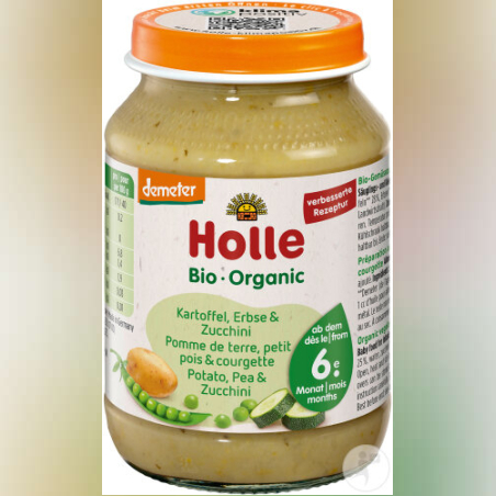 HOLLE Деметер Картофи, грах и тиквички 6м. 190г