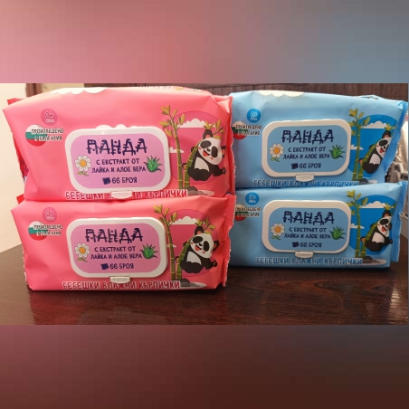 Мокри кърпи Панда 66 бр./пакет