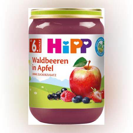 HiPP БИО Горски плодове с ябълка 4м. 125г