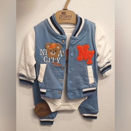 Комплект NY мече в светло синьо