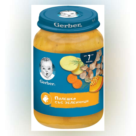 GERBER Пилешко със зеленчуци 7м. 190г