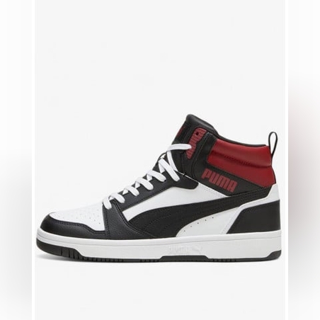 PUMA Rebound V6 Mid Shoes White/Black/Red