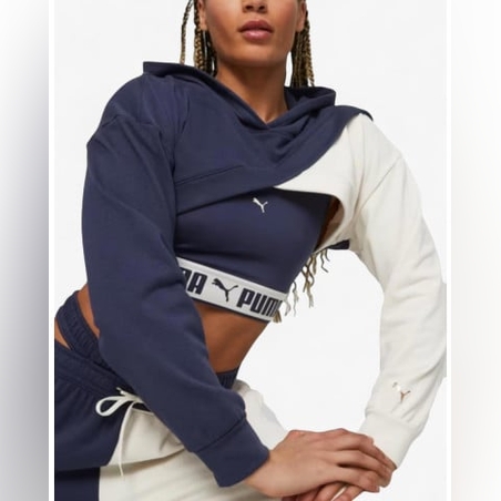 PUMA Fit Move Crop Hoodie Navy