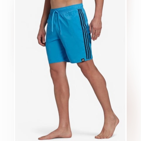 ADIDAS Classic-Length 3-Stripes Swim Shorts Blue