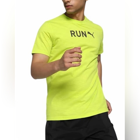 PUMA Run Graphic Tee Lime Pow