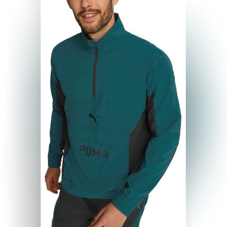 PUMA Fit Woven Half-Zip Training Jacket Green