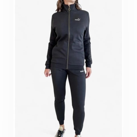 PUMA Bronze Full-Zip Tracksuit Black