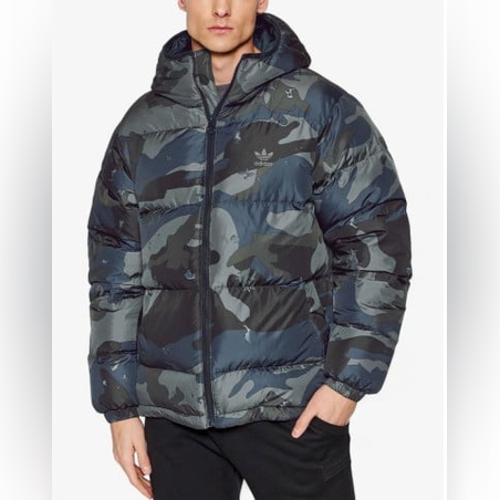 ADIDAS Originals Down Camo Puffer Jacket Navy/Grey