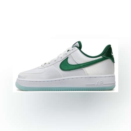NIKE Air Force 1 '07 Low Satin Shoes White/Green