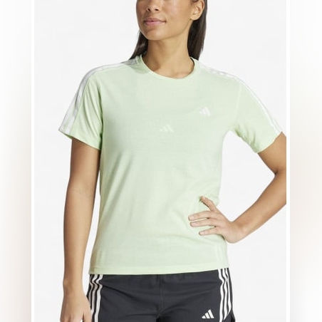 ADIDAS Own The Run 3-Stripes Tee Green