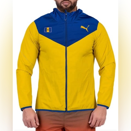 PUMA WarmUp Hooded Jacket Yellow/Blue