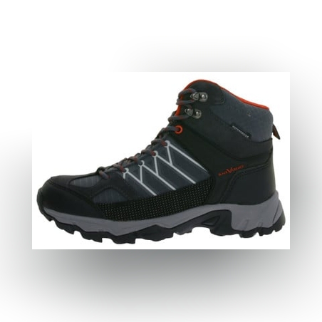 BLACK CREVICE Trekking High-Cut Waterproof Shoes Black/Red